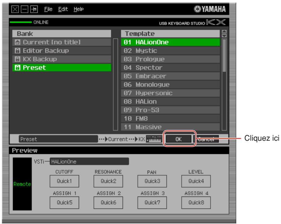 YAMAHA KX25-KX49-KX61 - Utilisation des modèles de commande prédéfinis - 1