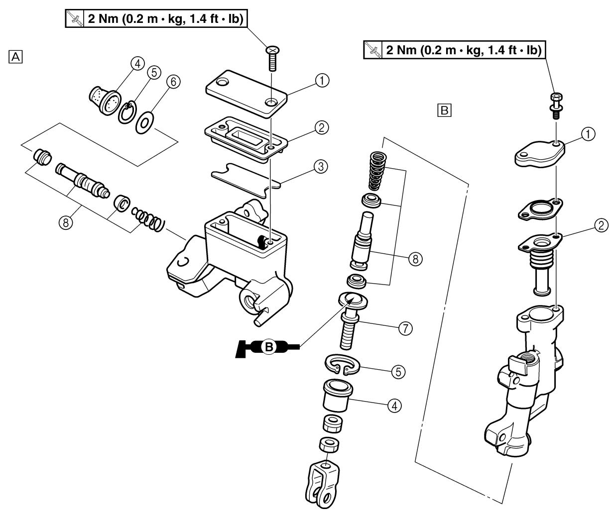 YAMAHA WR250F - DISASSEMBLAGGIO POMPA DEL FRENO - 1