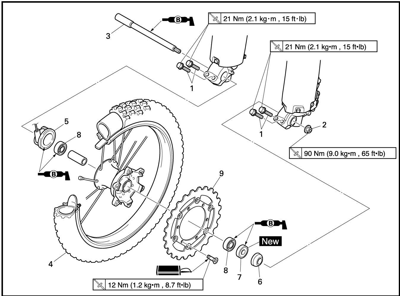 YAMAHA WR250F - AND REAR WHEEL - 1