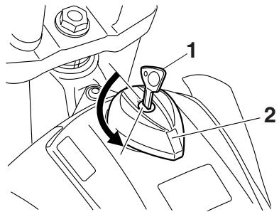 YAMAHA WR250R - Retrait du bouchon du réservoir de carburant - 1