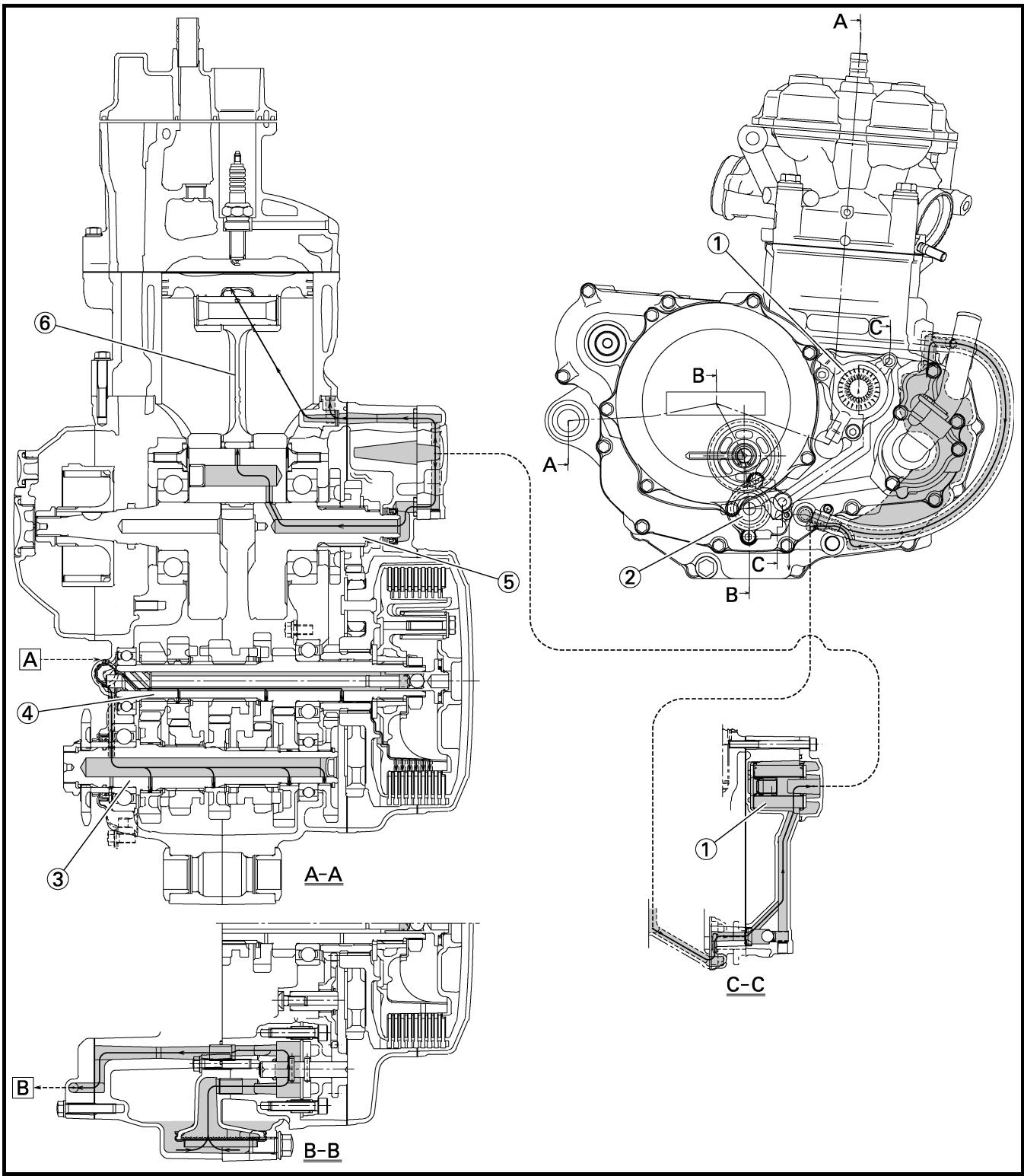 YAMAHA WR450F - LUBRICATION DIAGRAMS - 1