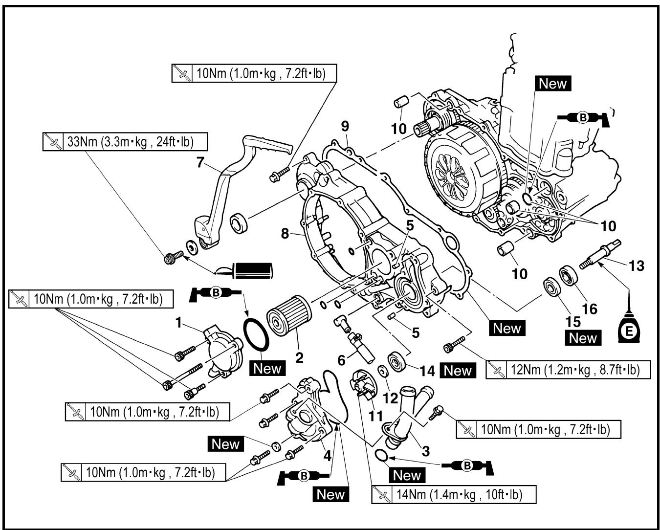 YAMAHA WR450F - OIL FILTER, WATER PUMP AND CRANKCASE COVER (RIGHT) OIL FILTER, WATER PUMP AND CRANKCASE COVER (RIGHT) - 2