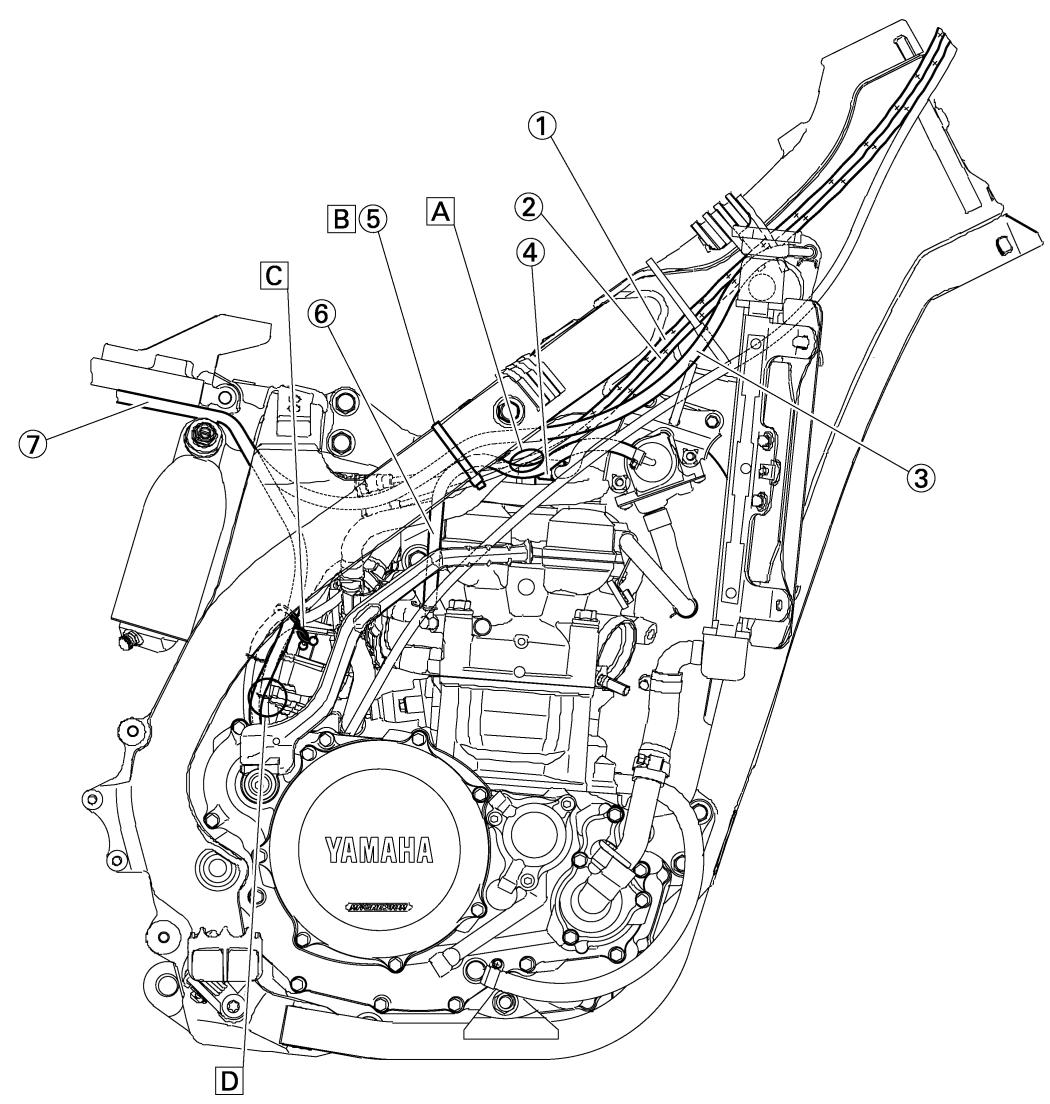 YAMAHA WR450F - DIAGRAMME DE CHEMINEMENT DES CABLES KABELFUHRUNGS-SCHAUBILD DIAGRAMA DE CABLEADO - 1
