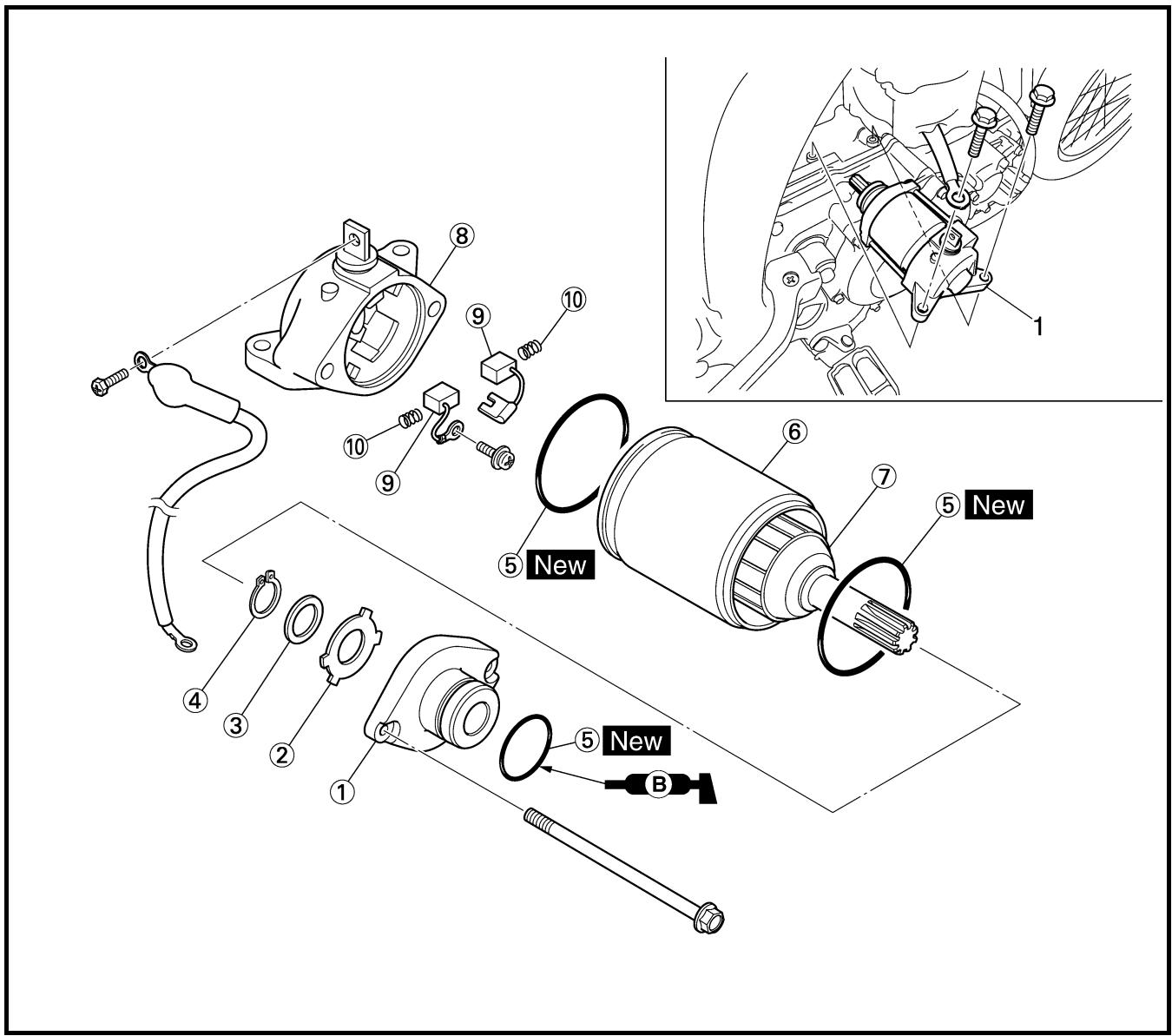YAMAHA WR450F - STARTER MOTOR - 1
