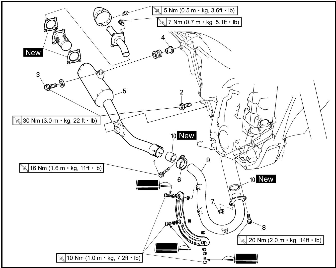 YAMAHA WR450F - EXHAUST PIPE AND SILENCER - 2