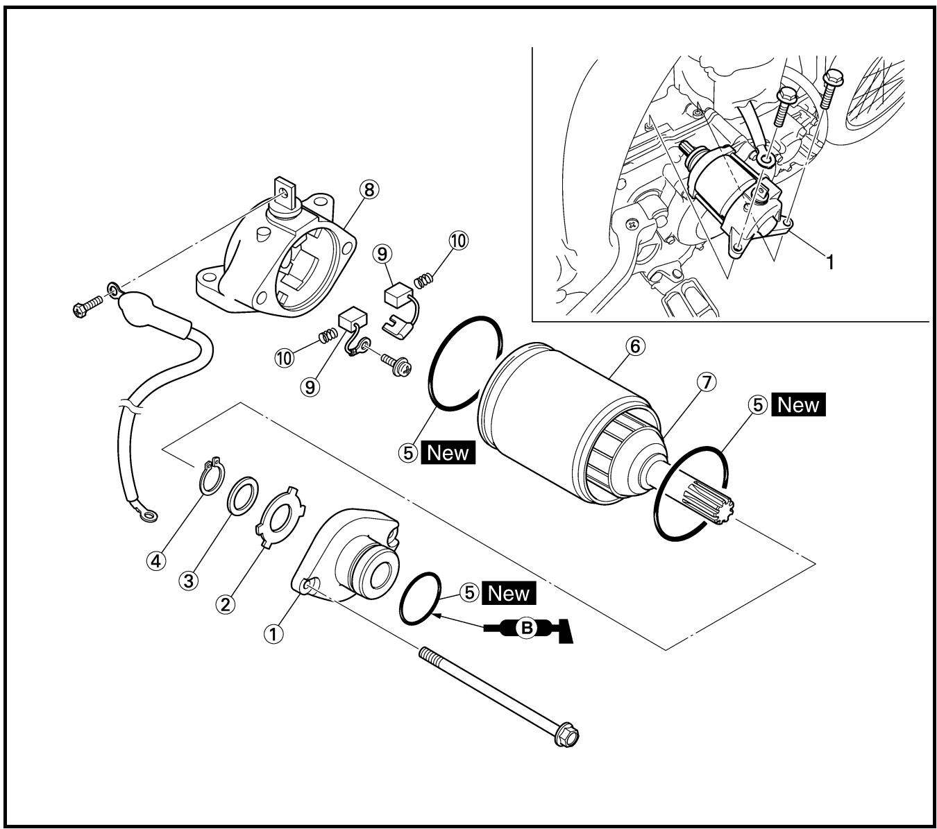 YAMAHA WR450F - STARTER MOTOR - 2