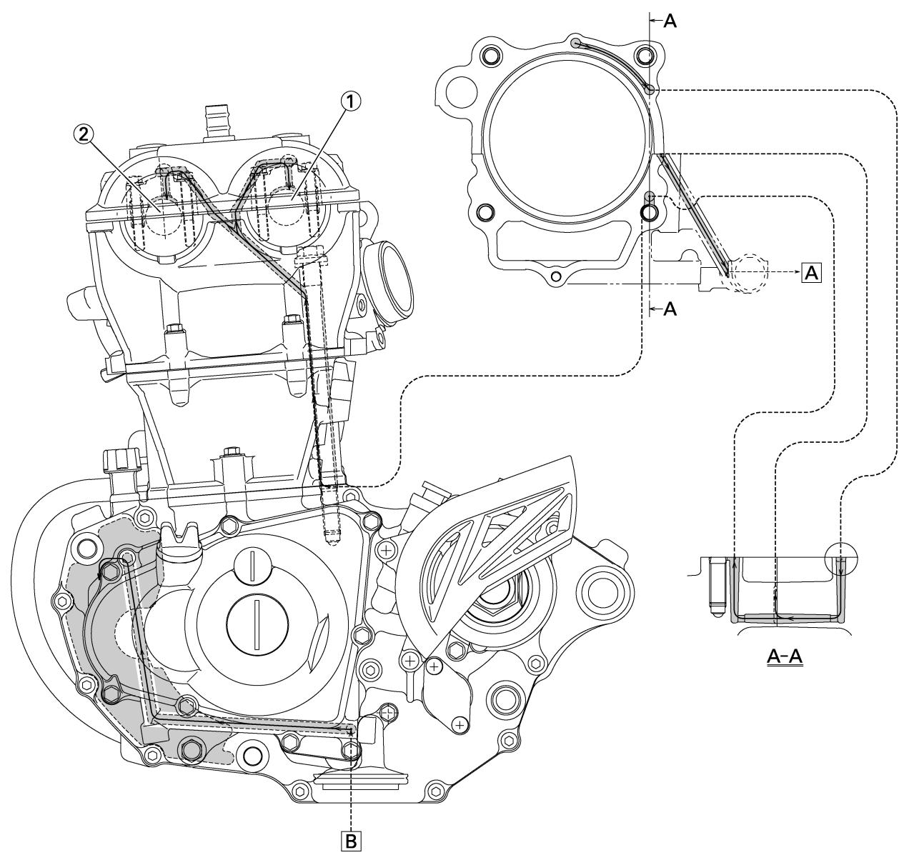 YAMAHA WR450F - DIAGRAMMES DE LUBRIFICATION - 1
