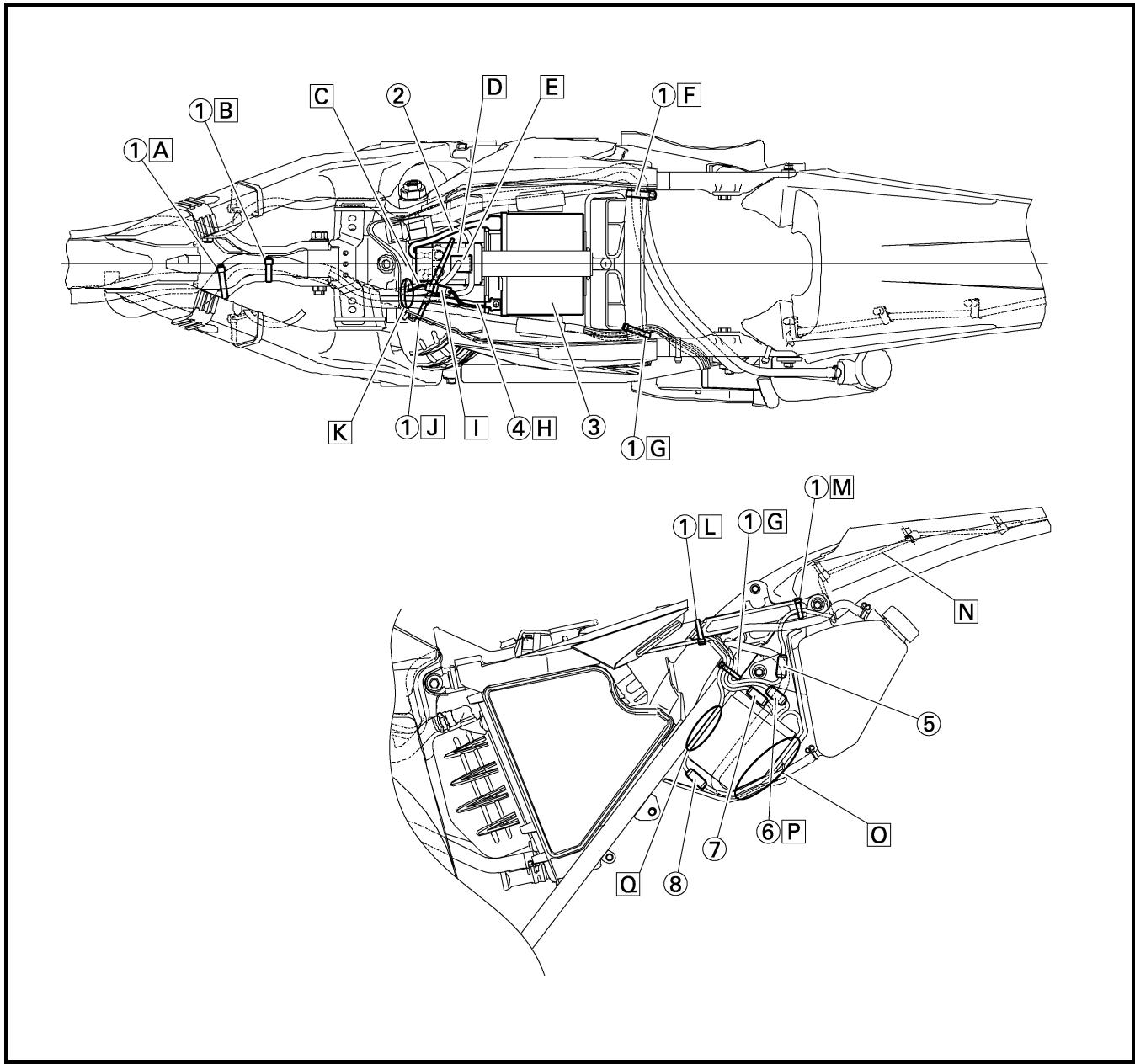YAMAHA WR450F-2007 - DIAGRAMME DE CHEMINEMENT DES CABLES KABELFÜHRUNGS-SCHAUBILD DIAGRAMA DE CABLEADO - 2