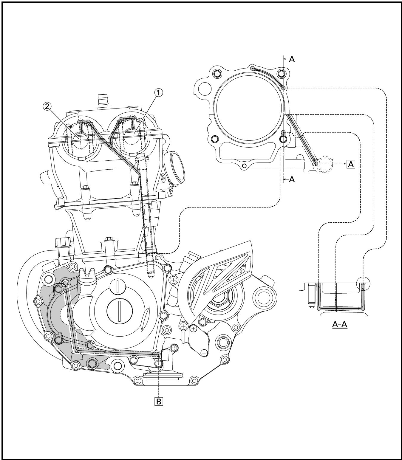 YAMAHA WR450F-2007 - DIAGRAMMES DE LUBRIFICATION - 1