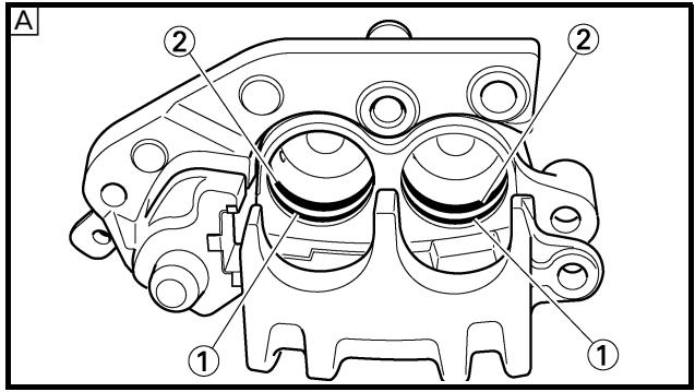 YAMAHA WR450F-2007 - Procedimiento de desmontaje del pistón de la pinza: - 1