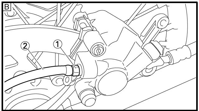 YAMAHA WR450F-2007 - A dangerous loss of braking performance may occur if the brake system is not properly bled. - 2