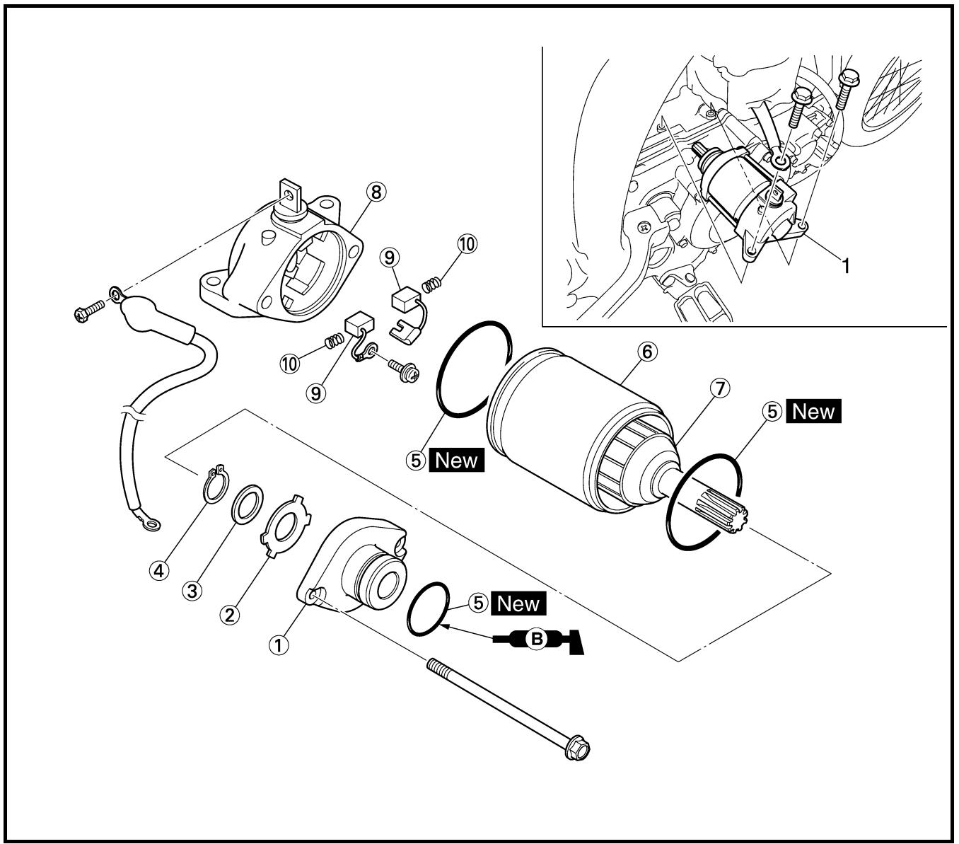 YAMAHA WR450F-2007 - STARTER MOTOR - 1