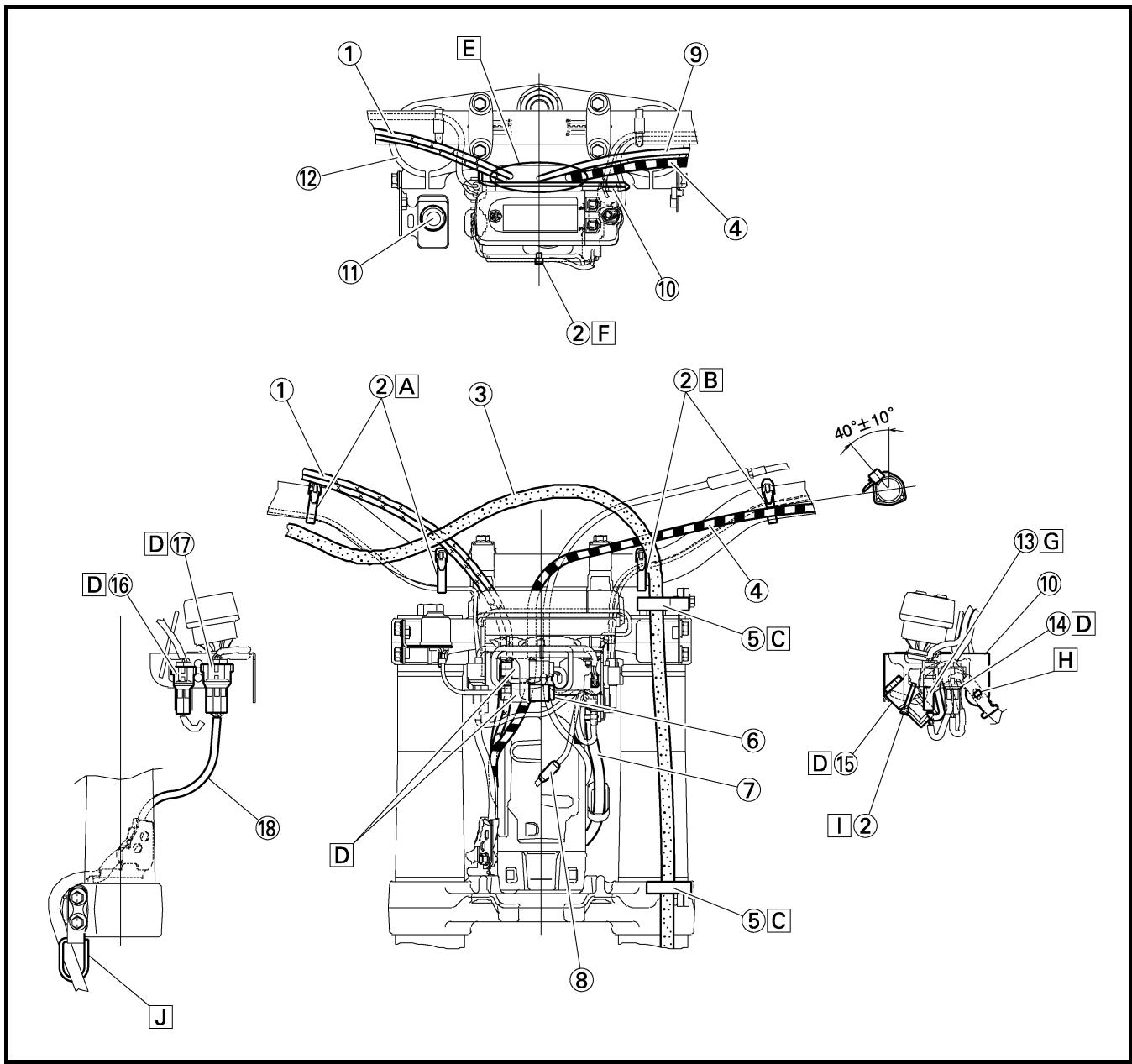 YAMAHA WR450F-2007 - DIAGRAMME DE CHEMINEMENT DES CABLES KABELFÜHRUNGS-SCHAUBILD DIAGRAMA DE CABLEADO - 3