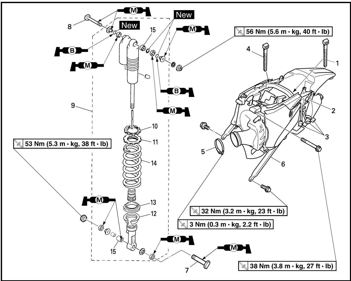 YAMAHA WR450F-2007 - REAR SHOCK ABSORBER - 1