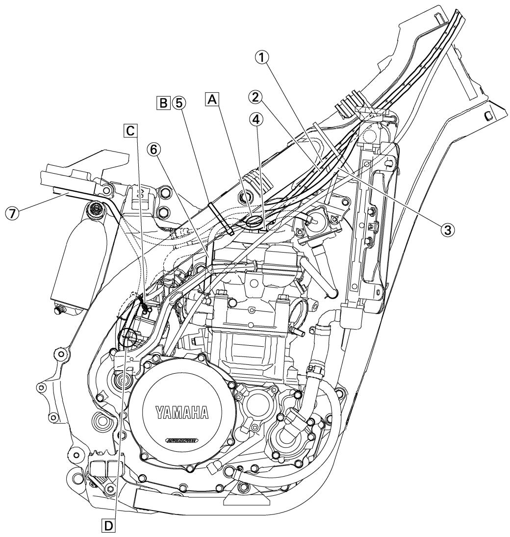 YAMAHA WR450F-2007 - DIAGRAMME DE CHEMINEMENT DES CABLES KABELFÜHRUNGS-SCHAUBILD DIAGRAMA DE CABLEADO - 2