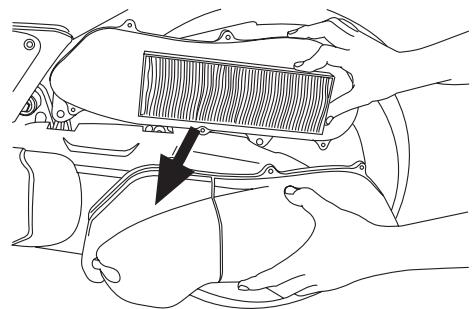 YAMAHA XMAX125-2007 - Changement de l'élément du filtre à air - 2