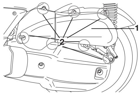 YAMAHA XMAX125-2007 - Changement de l'élément du filtre à air - 1