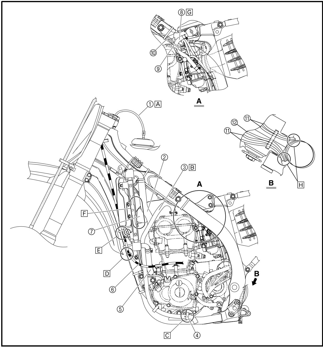 YAMAHA YZ450F-2007 - DIAGRAMMES DE LUBRIFICATION SCHMIERSYSTEM-SCHAUBILDER - 2