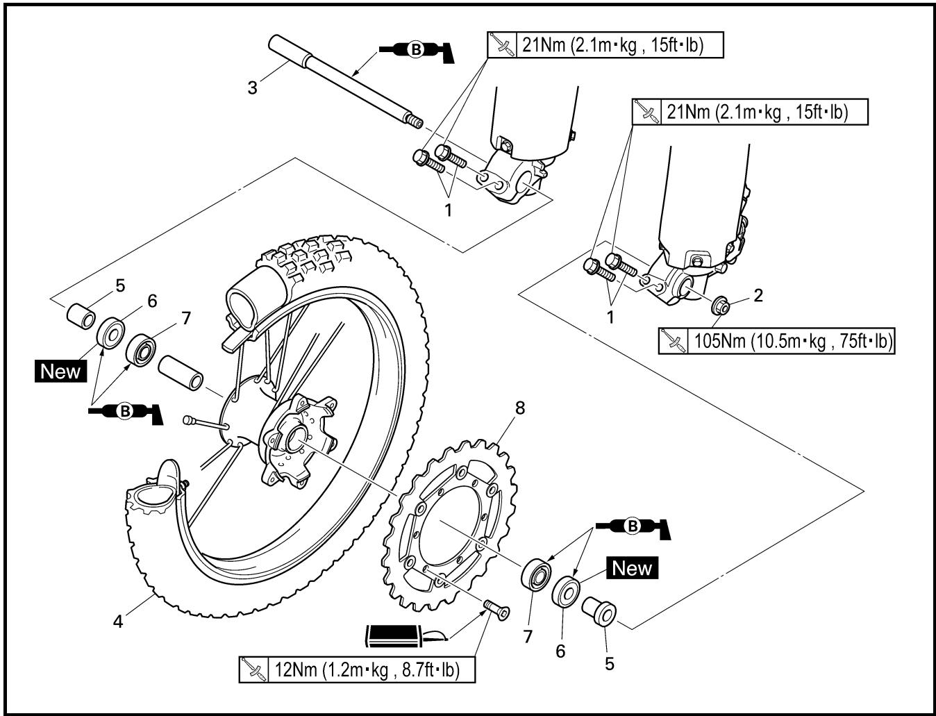 YAMAHA YZ450F-2007 - FRONT WHEEL - 1