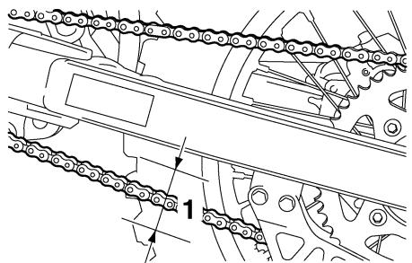 YAMAHA YZ85-2008 - Tension de la chaine de transmission : - 1