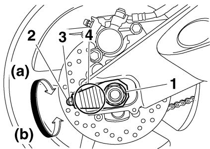 YAMAHA YZF-R6 - Réglage de la tension de la chaine de transmission - 1