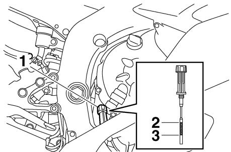 YAMAHA YZF-R6 - Contrôle du niveau d'huile moteur - 1