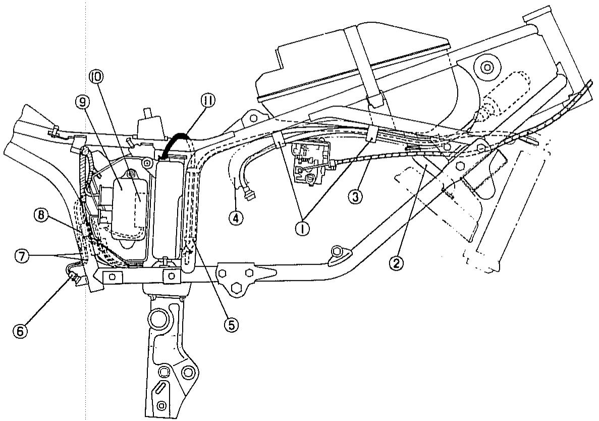 YAMAHA XZ550 - KABELFUHRUNGSÜBERSICHT - 4