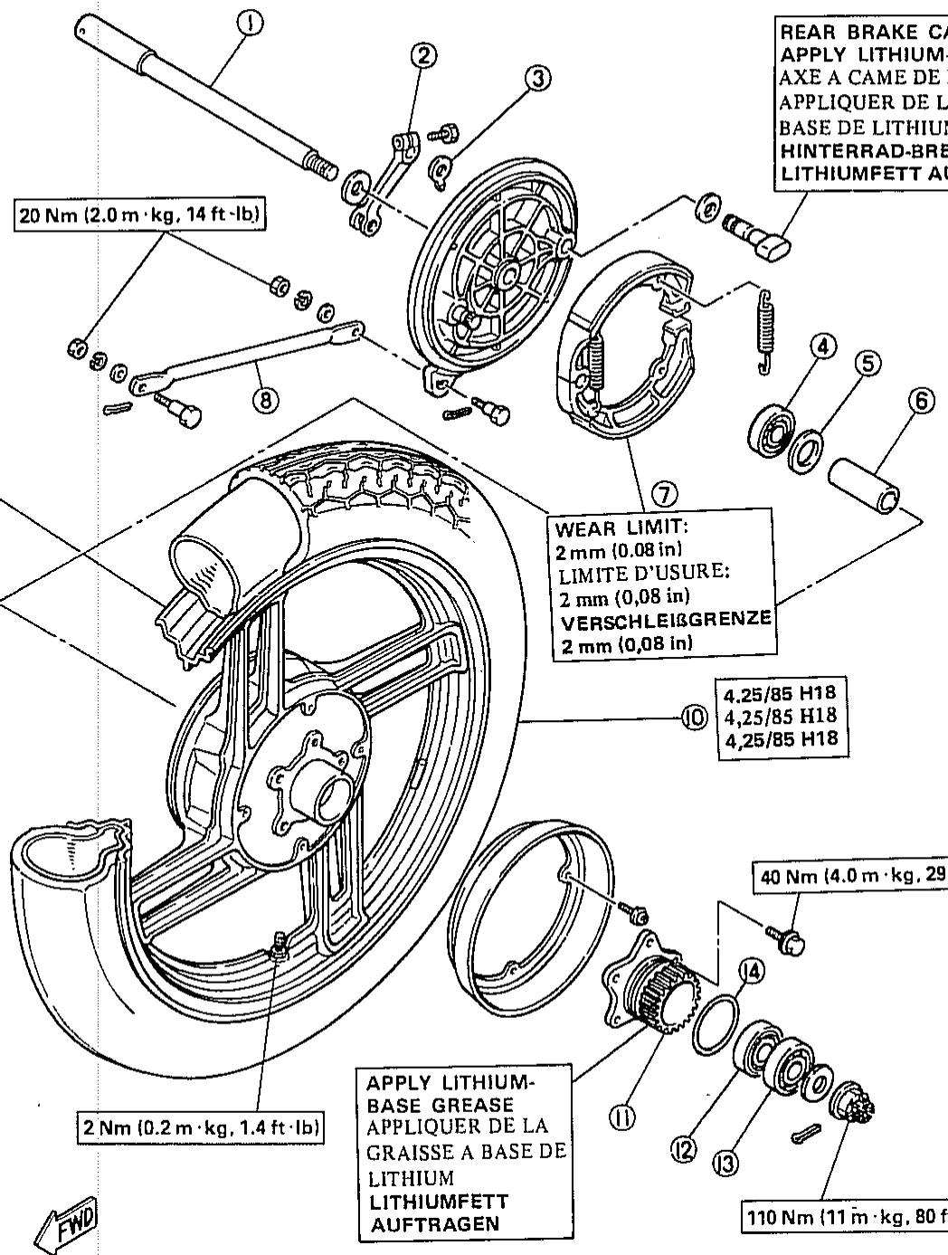 YAMAHA XZ550 - FOURCHE AVANT - 1