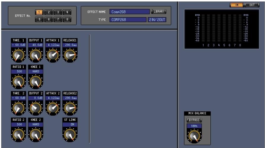 YAMAHA COMPRESSOR 260S - Edition de paramètres dans Studio Manager - 1