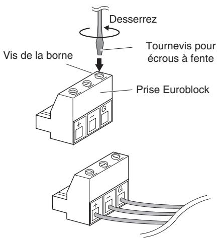 YAMAHA DME4IO-C - Desserrez les vis de la borne. - 1