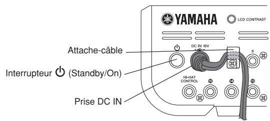 YAMAHA DTX-900K - Connectez l'adaptateur secteur au module déclencheur de batterie. - 1