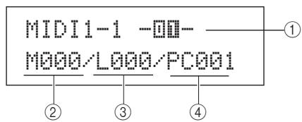 YAMAHA DTX-MULTI 12 - MIDI1-1 page changement de programme - 1