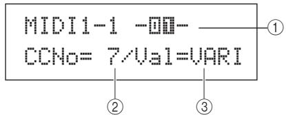 YAMAHA DTX-MULTI 12 - Pages de réglage des paramètres pour les messages de type « CC - 1