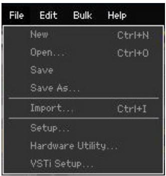 YAMAHA MOTIF XF EDITOR VST - Menu [File] - 1