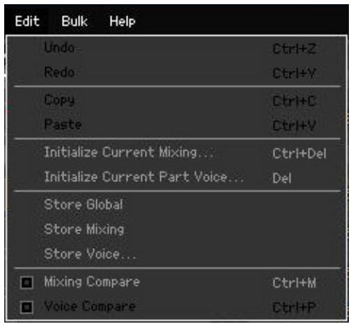 YAMAHA MOTIF XF EDITOR VST - Menu [Edit] - 2