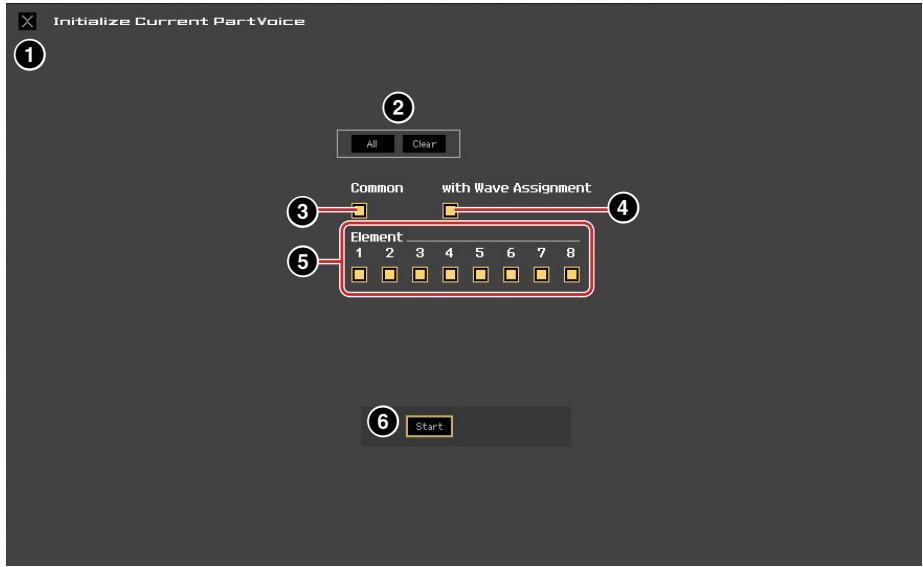 YAMAHA MOTIF XF EDITOR VST - Initialize Current Voice (Initialiser la voix actuelle) (en mode Voice)/Initialize Current Part Voice (Initialiser la voix de la partie actuelle) (en mode Song ou Pattern) - 1