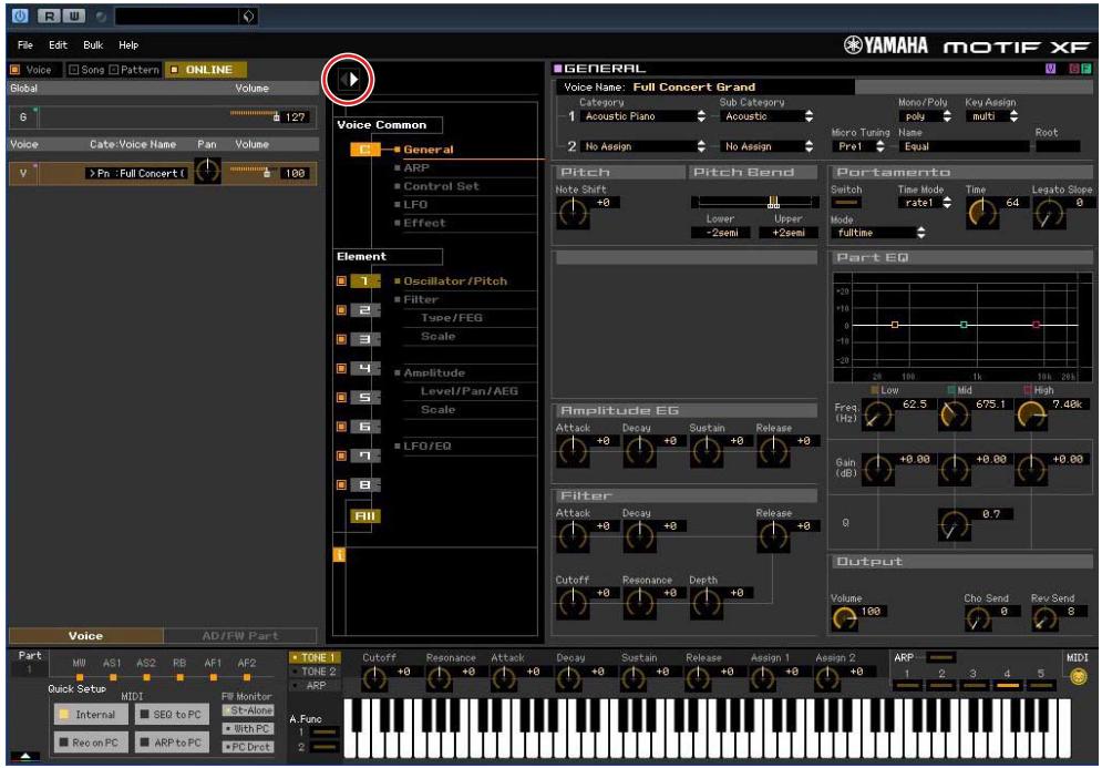 YAMAHA MOTIF XF EDITOR VST - 5-4 Modifiez les paramètres de voix selon vos besoins. - 3