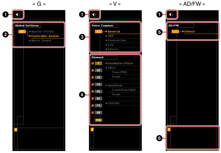 YAMAHA MOTIF XF EDITOR VST - (lorsque l'élément Voice/Song/Pattern est réglé sur « Voice ») - 2