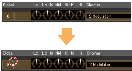 YAMAHA MOTIF XF8 EDITOR - Section Mixer (lorsque Voice/Song/Pattern est réglé sur « Voice ») - 3