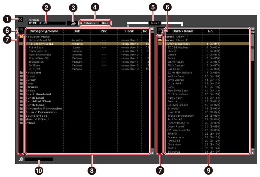 YAMAHA MOTIF XF8 EDITOR - Import (Importer) - 1