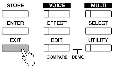 YAMAHA MOTIF-RACK XS - Pour quitter l'écran en cours - 1