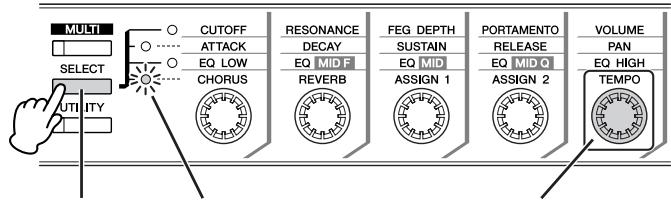 YAMAHA MOTIF-RACK XS - Contrôle du tempo de l'arpège à l'aide d'un bouton - 1