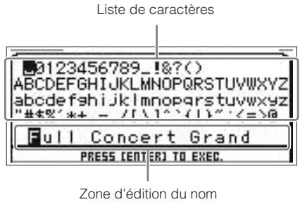 YAMAHA MOTIF-RACK XS - Réglages de nom de voix/de multi (saisie de caractères) - 2