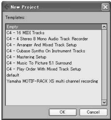 YAMAHA MOTIF-RACK XS - Utilisation du modele de projet pour l'enregistrement audio multi-canal - 1