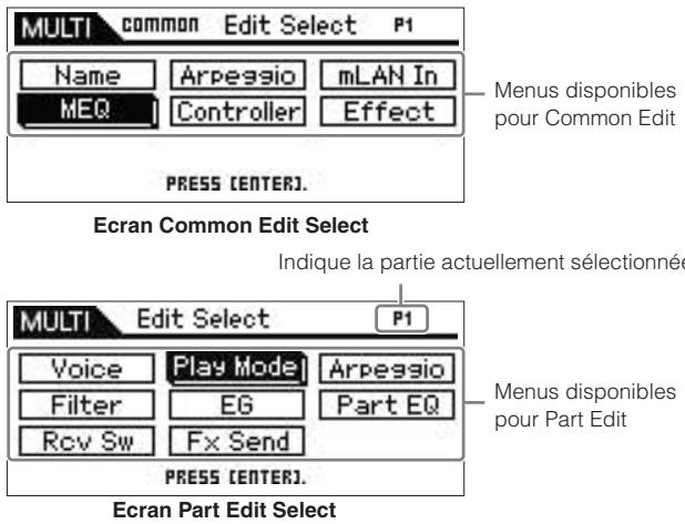 YAMAHA MOTIF-RACK XS - Sélectionnéz un menu à l'aide des touches de curseur [Λ]/[V]/[<]/[>] et du bouton encodeur. - 1
