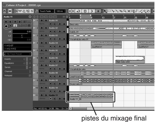 Cabe 4 Project - 00000.cpr Touch Fader Audio 11 1 Audio 01 2 Audio 02 3 Audio 03 4 Audio 04 5 Audio 05 6 Audio 06 7 Audio 07 8 Audio 08 9 Audio 09 10 Audio 10 11 Audio 11 Audio 11.00 Pistes du mixage final