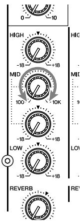 0 10 HIGH -18 +18 MID 100 10K -18 +18 LOW -18 +18 REVERB RE' HIGH MIC 11 LO1