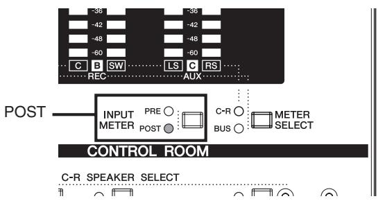 -36 -42 -48 -60 C B SW LS C RS REC AUX POST INPUT PRE C-R METER METER POST BUS SELECT CONTROL ROOM C-R SPEAKER SELECT