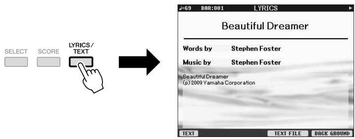 YAMAHA PSR-S910 - Affichage des paroles (texte) - 1