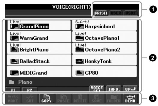 YAMAHA PSR-S910 - Configuration de l'écran File Selection - 2